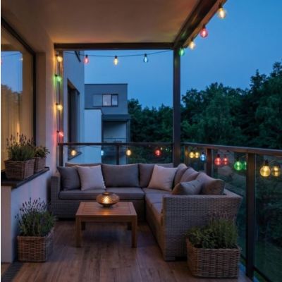 Girlanda solarna kolorowa LED GLASI 3W IP44czarny Ideus 04926 (04926)